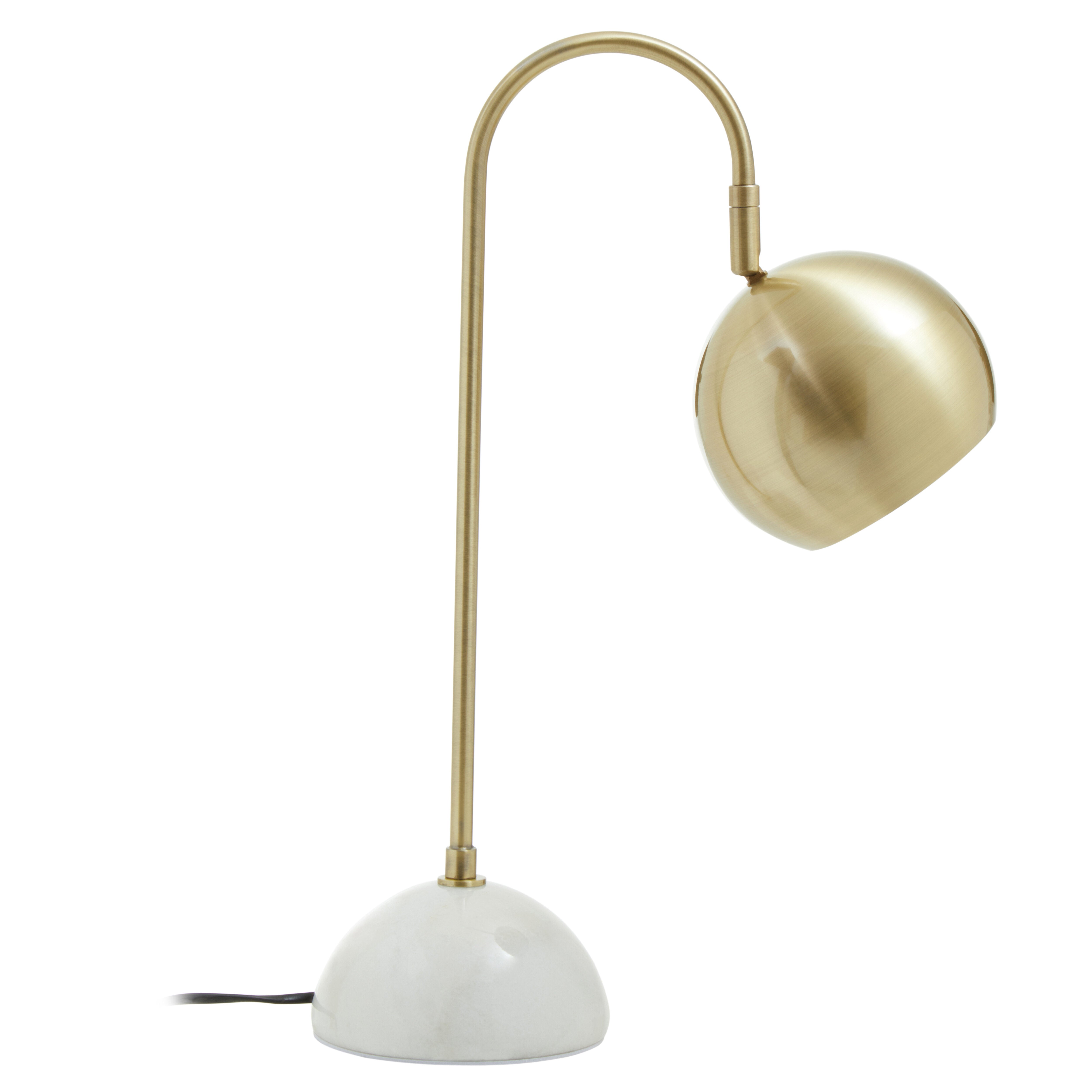 Clyde Gold Globe Shaped & White Marble Table Lamp
